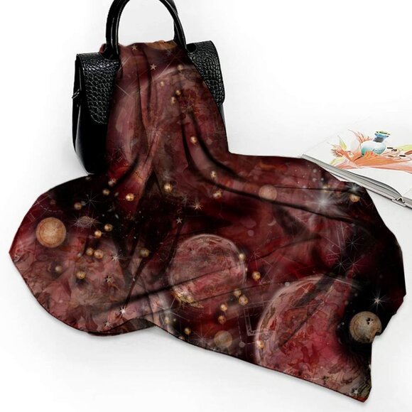 Galactic Meteor Shower Square Pure Silk Square Scarf - Picture 6 of 10